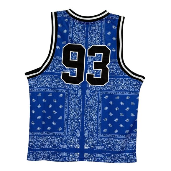 NWT Dogg Supply Men's Royal Blue Mesh Bandana Basketball Jersey Tank Size Medium - Picture 2 of 8
